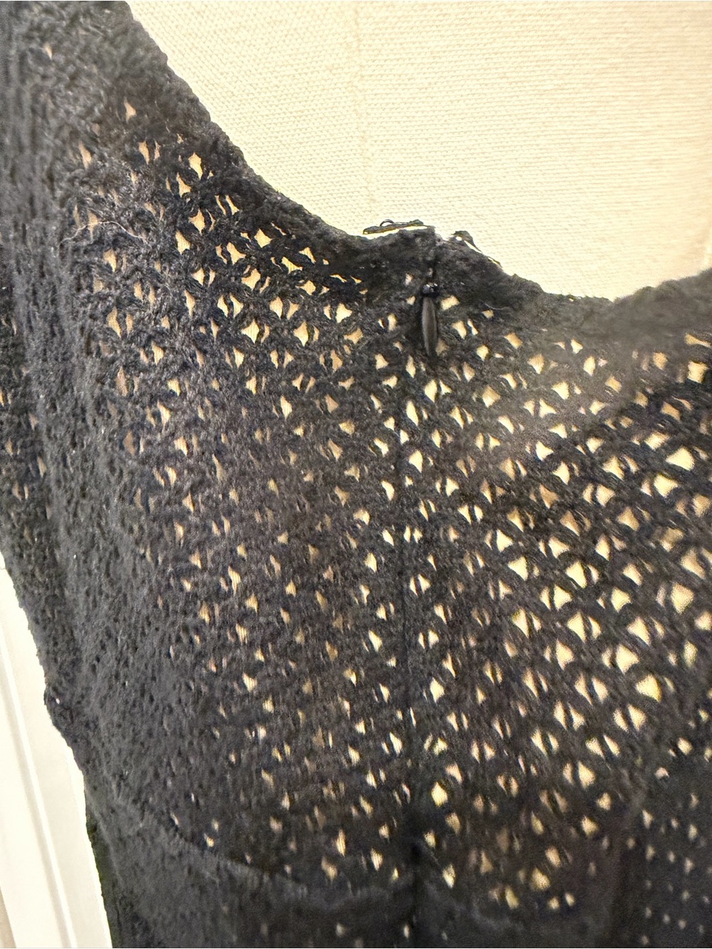 Venus Black Wide-Leg Knit Jumpsuit with Nude Lining - Picture 7 of 8